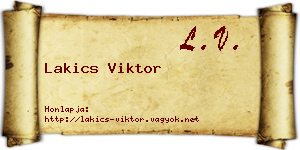 Lakics Viktor névjegykártya